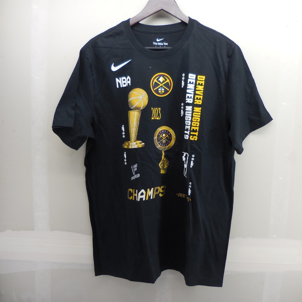 Nike Denver Nuggets 2023 NBA Champions T-Shirt Mens Large‎ Black Graphic Tee